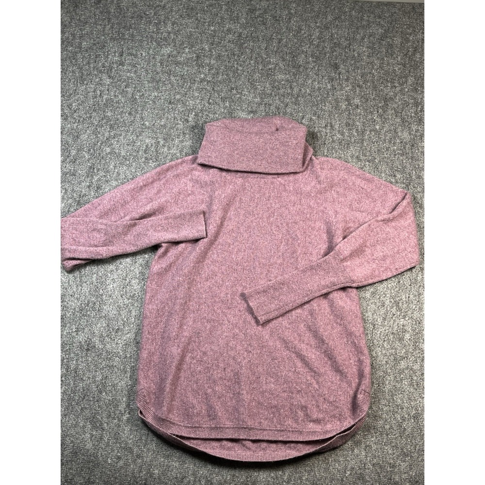 Max Studio 2 Ply 100% Purple Cashmere Turtleneck Sweater Women small